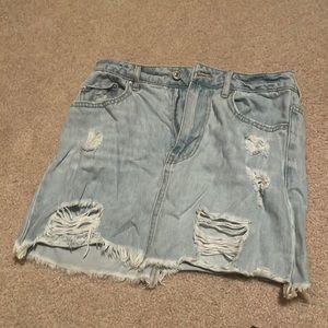 Forever 21 ripped Jean skirt
